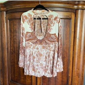 Free People Lady Luck Tunic Dress Top in Ivory Size Medium